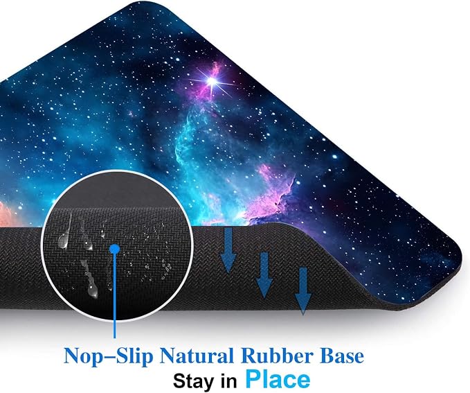 Blue Galaxy Space Mouse Pads for Desk, Portable Wireless Computer Mouse pad - Image 4