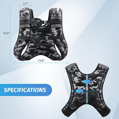 ZELUS Weighted Vest, 6lb/8lb/12lb/16lb/20lb/25lb/30lb Weight Vest - Image 8
