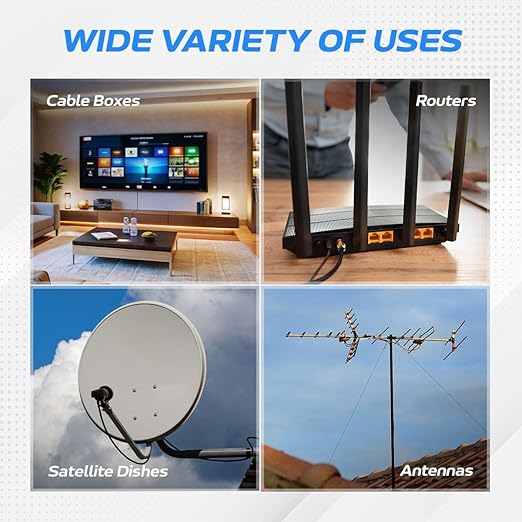 Cables Direct Online Pack of 5 x Coaxial Cables 6FT Black Coax RG6 Male F Type - Image 5