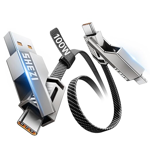4-in-1 Long USB C Cable 100W 10FT Compatible by Vexipia
