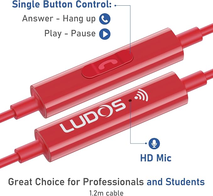 LUDOS OMNITONE Wired Earbuds in-Ear Headphones, 5 Years Warranty, Earphones - Image 3