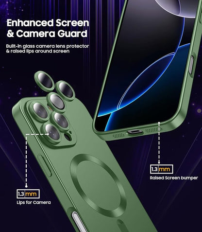 Magnetic for iPhone 16 Pro Case Slim Soft Silicone Bumper Shockproof Metallic - Image 4