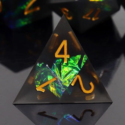 Haxtec DND Dice Set Black Sharp Edge Resin Dice - Image 3