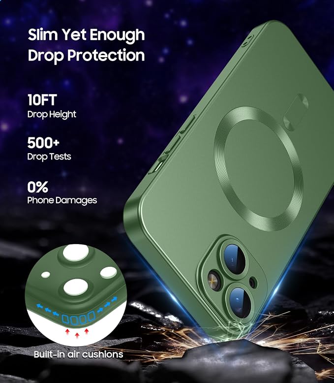 Magnetic for iPhone 15 Case Slim Soft Silicone Bumper Shockproof Metallic Shine - Image 4