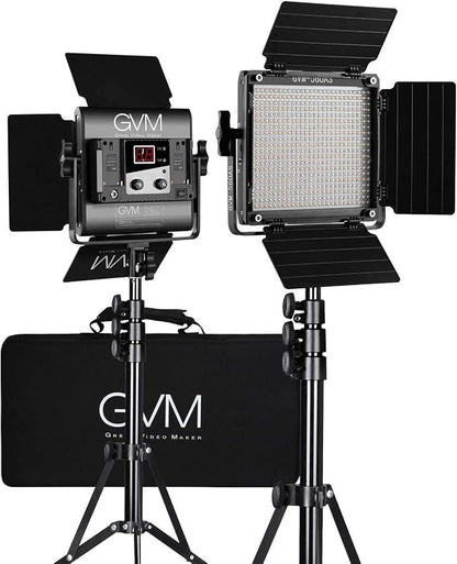 GVM 560 LED Video Light, Dimmable Bi-Color, 2 Packs Photography Lighting by GVMGreatVideoMaker