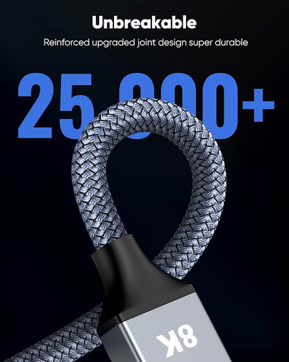 Capshi 2ft 8K 4K@120Hz HDMI Cable 2.1, 48Gbps High Speed Cord - Image 8