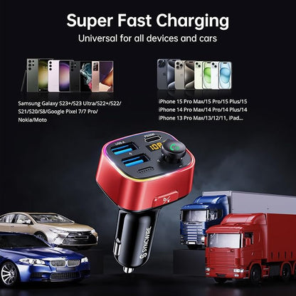 Syncwire Bluetooth 5.4 FM Transmitter Car Adapter 48W Wireless Radio Music - Image 8