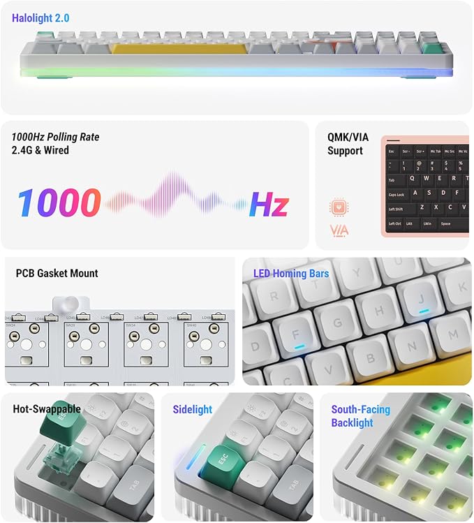 nuphy Halo96 V2 Wireless Mechanical Keyboard, Gasket Structure, 96% Hot - Image 5