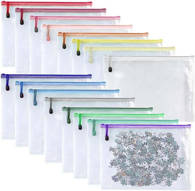 Oaimyy-16 Pcs-3"x 5"-Plastic Mesh Zipper Pouch Document Folders Bag Zipper Zip - Image 9