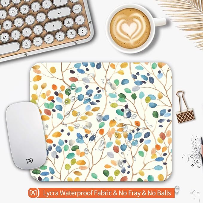 Square Mouse Pad Colorful Forest, Personalized Premium-Textured Custom Mouse - Image 3