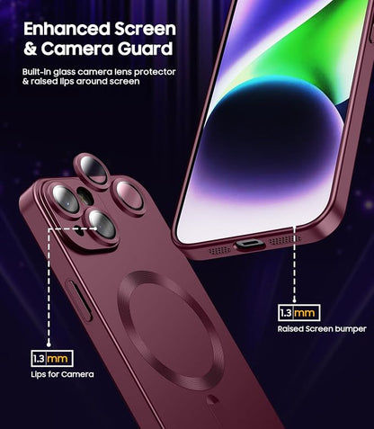 Magnetic for iPhone 15 Case Slim Soft Silicone Bumper Shockproof Metallic Shine - Image 3