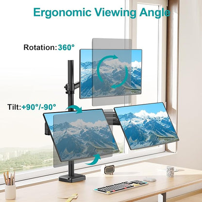 MOUNT PRO Triple Monitor Mount for Max 32" Computer Screen, Adjustable 3 - Image 4