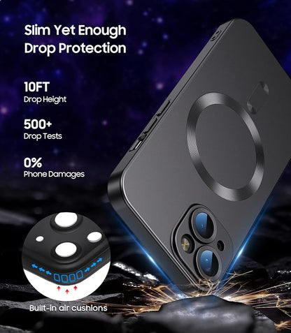Magnetic for iPhone 15 Case Slim Soft Silicone Bumper Shockproof Metallic Shine - Image 4