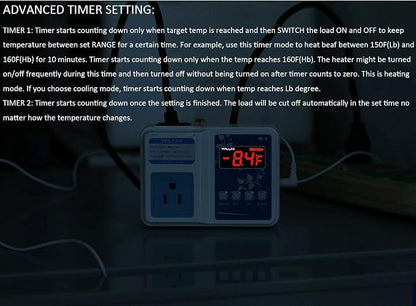 WH1436A 10A Temperature Controller 110V Digital Thermostat Switch Sous Vide - Image 9