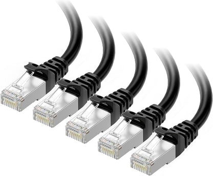 Cable Matters 10Gbps 5-Pack Snagless Short Shielded Cat 6A Ethernet Cable - 3ft by CableMatters