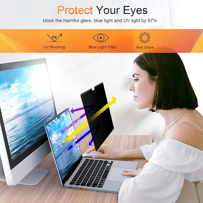Magnetic Privacy Screen for MacBook Air 13.6 & 13 Inch 2022-2025, Matte - Image 4