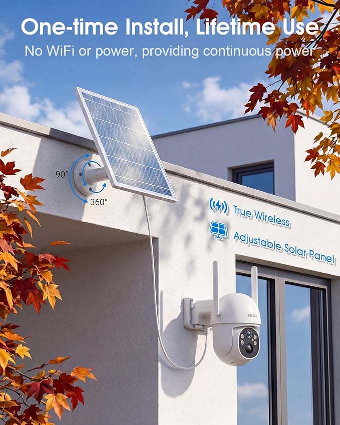 SANSCO 4G LTE Cellular Solar Security Camera Wireless Outdoor, Lifetime Free - Image 3