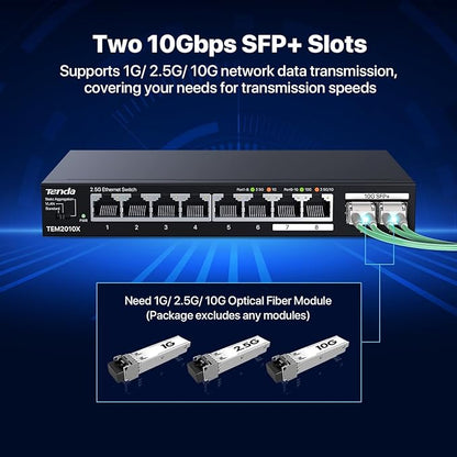 Tenda TEM2010X 8 Port 2.5G Ethernet Switch, Unmanaged 2.5Gb Switch - Image 3