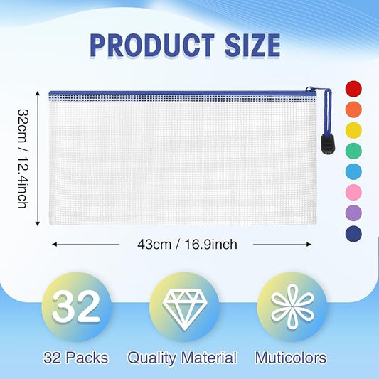 Jetec 32 Pcs Mesh Zipper Bags Toy Storage Bikini Organizer Bag Bolsas Para - Image 2