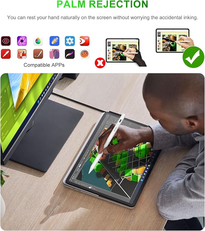Stylus Pen for iPad 2018-2025: HATOKU 15 Mins Fast Charging Pencil Pro for iPad - Image 5