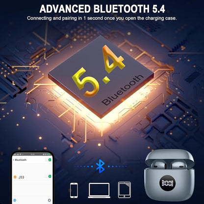 Wireless Earbuds, 40H Playback Mini Case IP7 Waterproof Sports Earphones - Image 3