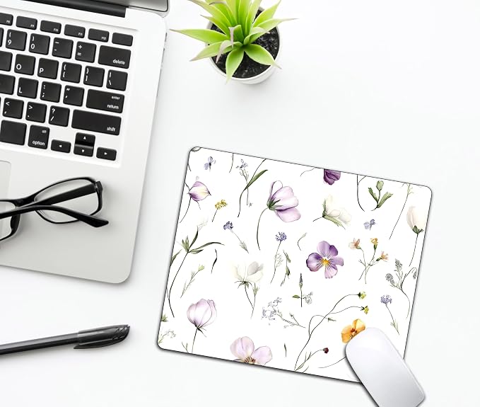 Purple Floral Potted Plants Mouse Pads - Image 6