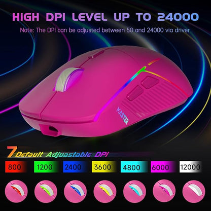 FFJ Wireless Gaming Mouse, 24000 DPI, Tri-Mode 2.4G/USB-C/Bluetooth 5.3 Gaming - Image 3