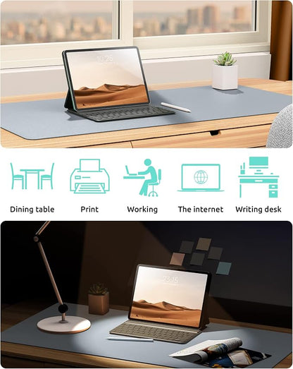 YSAGi Leather Desk Protector, Office Mat, Large Mouse Mat, Non-Slip PU Leather - Image 6