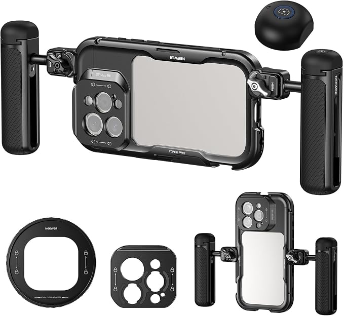 NEEWER 16 Pro Cage with Two Quick Release Side Handles, Phone Video Rig Kit by Neewer