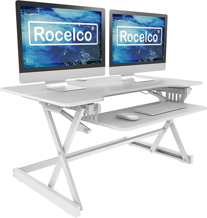 Rocelco 40" Large Height Adjustable Standing Desk Converter by Rocelco