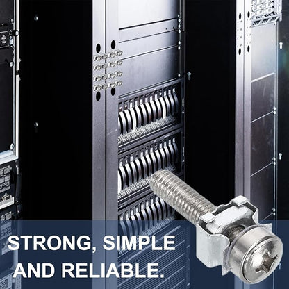 PATIKIL Rack Mount Cage Nut, Carbon Steel Rack Screws Zinc Square Snap-in Cage - Image 4