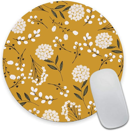 Round Mouse Pad, Cute Floral Mouse Pad by Armanza