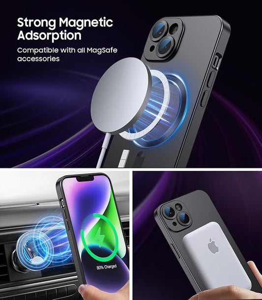 Magnetic for iPhone 15 Case Slim Soft Silicone Bumper Shockproof Metallic Shine - Image 2