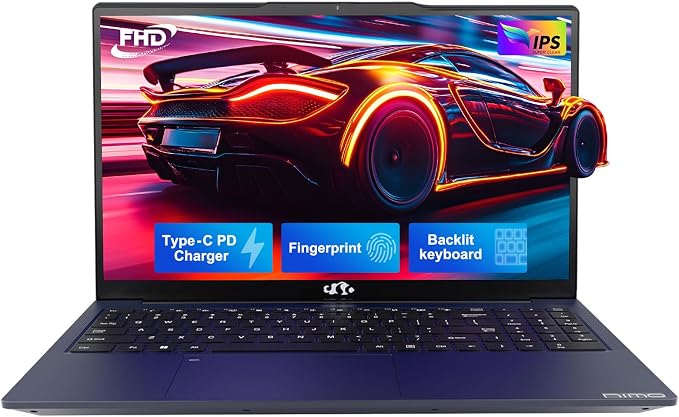 NIMO 15.6" IPS FHD-Gaming-Laptop, AMD Ryzen 5 6600H 6-Cores 660M GPU 32GB DDR5 by Nimo