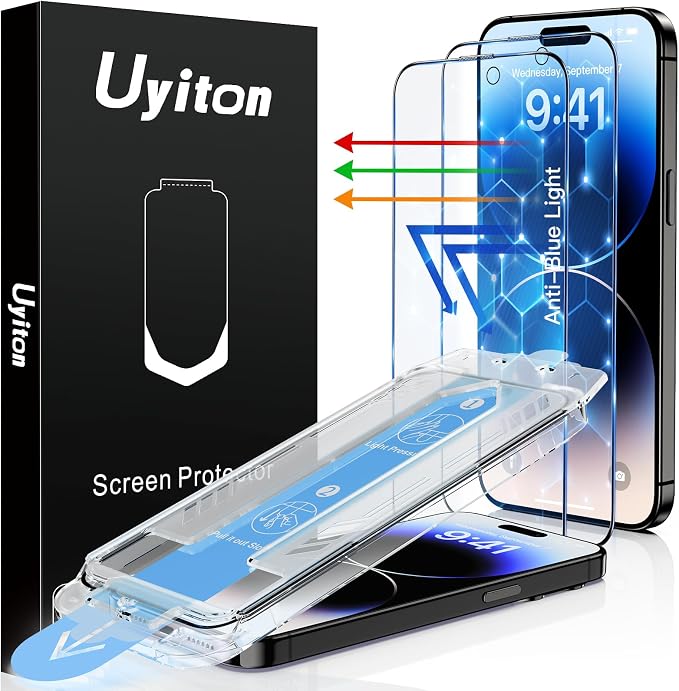 Uyiton Anti-Blue Light for iPhone 14 Pro Screen Protector by Uyiton
