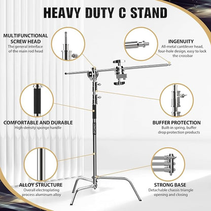 LOMTAP C Stand Light Stand Stainless Metal Photography Kit - Image 2