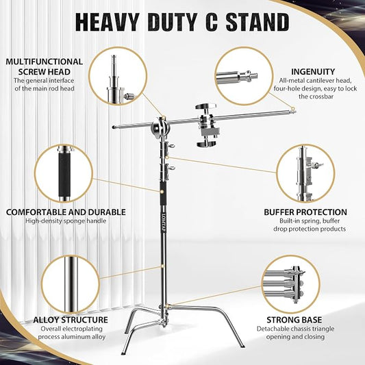 LOMTAP C Stand Light Stand Stainless Metal Photography Kit - Image 2