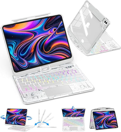 SIBEITU Keyboard Case for iPad Pro 13 Inch M5 2025 / M4 2024, 7-Color Backlight by SIBEITU