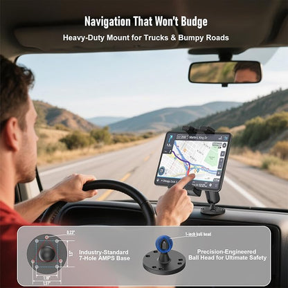 Industrial Tablet Mount for Truck&Vehicle, Heavy Duty Drill Base iPad Mount - Image 2
