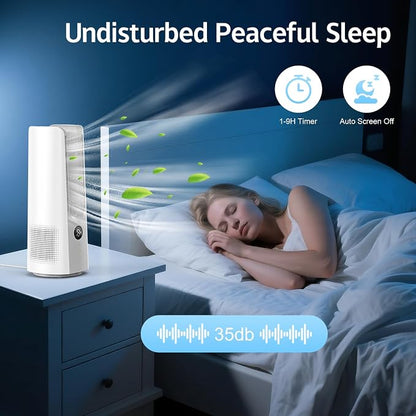 Desk Fan, 13 Inch Portable Bladeless Fan, Small Quiet Table Fan - Image 6