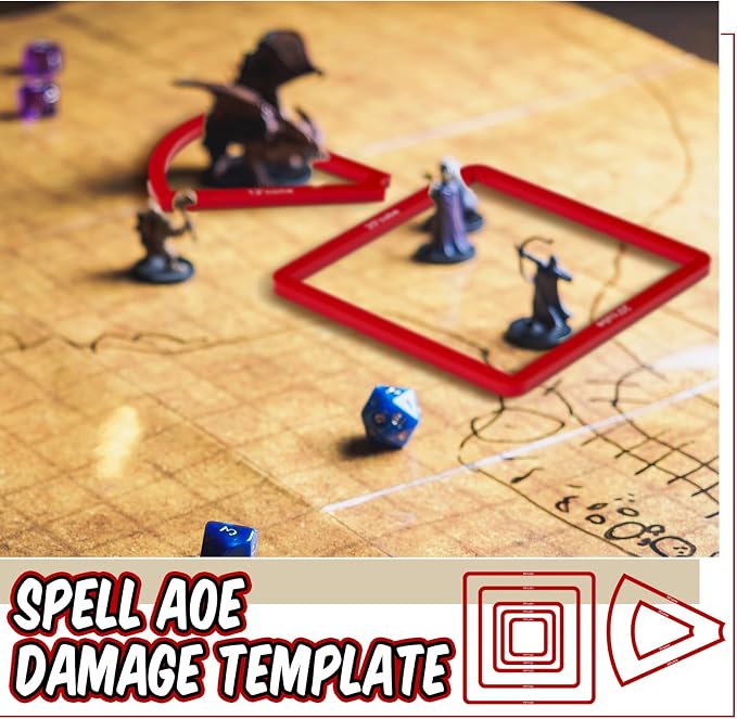 Sintuff 15 Pcs Spell AOE Damage Template Translucent Acrylic Area of Effect - Image 6