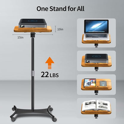 NAMON Rolling 2-in-1 Dual-use Floor & Desktop Book Stand, 100% Solid Wood - Image 3