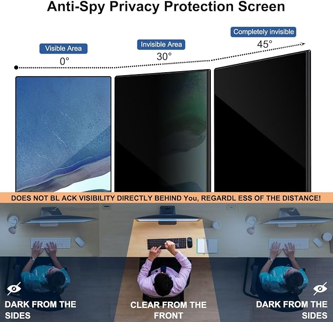 32 Inch Hanging Computer Privacy Screen Protector Shield Compatible - Image 3