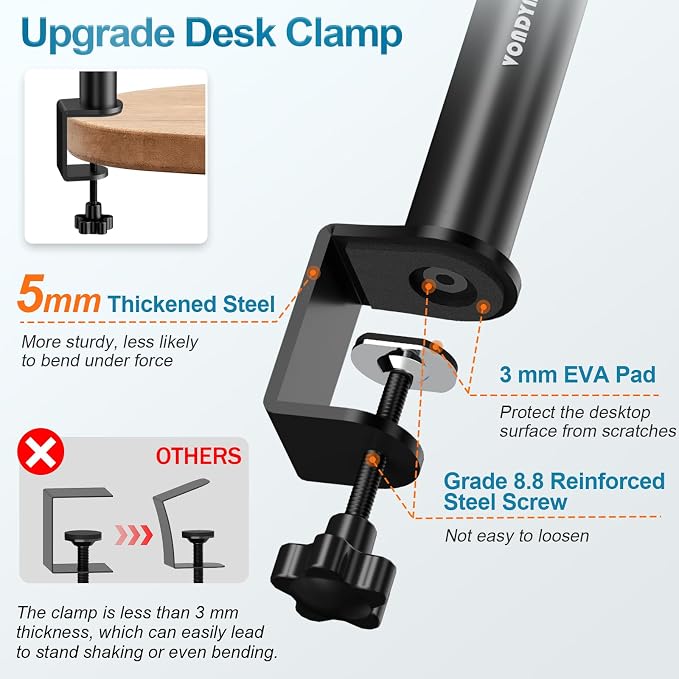 Set of 2 Studio Monitor Stands Desktop Speaker Stands Height Adjustable 12" to - Image 5