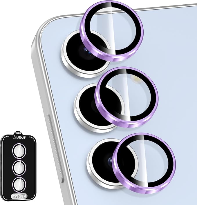 for Samsung Galaxy S24 FE Camera Lens Protector, Individual Metal Ring Tempered by Btscase