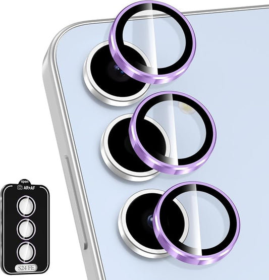 for Samsung Galaxy S24 FE Camera Lens Protector, Individual Metal Ring Tempered by Btscase