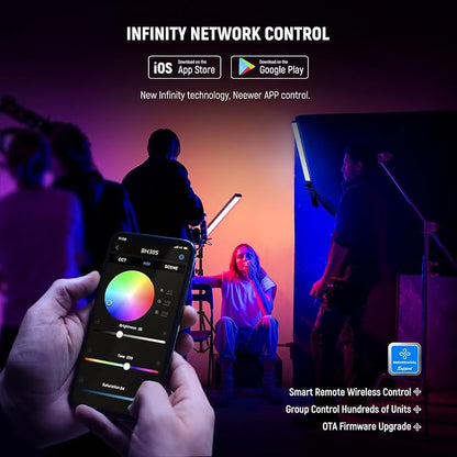 NEEWER RGB Light Wand with 2.4G/APP Control, Upgraded 360° Touchable RGBWW Hue - Image 6