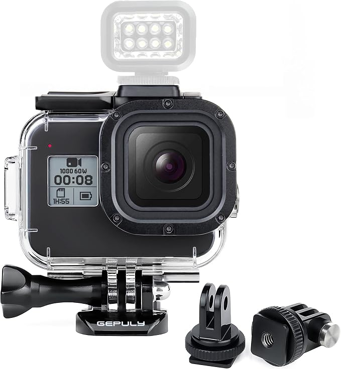 Waterproof Housing Case for GoPro Hero 8 Black - 60M Protective Underwater by GEPULY