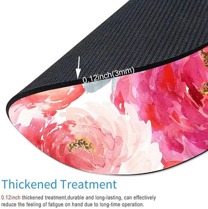 Pink Peony Flower Round Mousepad, Personalized Custom Design Mouse Pads，Cute - Image 3
