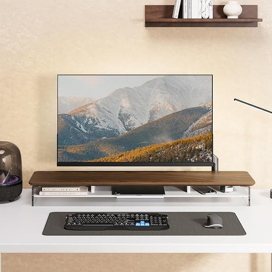 Fenge Acrylic Monitor Stand Riser, 42.5 Inches Dual Monitor Stand - Image 2
